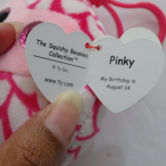 Ty Squishy Beanie Pinky Owl Plush Keychain Clip Stuffed Animal Plush Soft Toy 3" - Picture 8 of 11